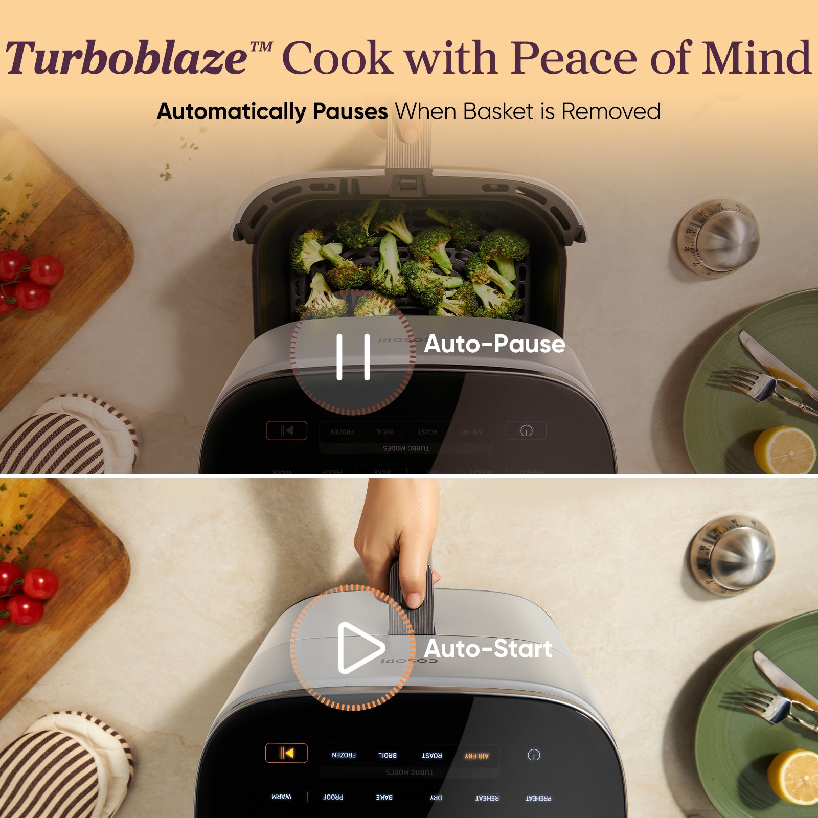 TurboBlaze™ 6.0-Quart Air Fryer - Light Gray - Image 8
