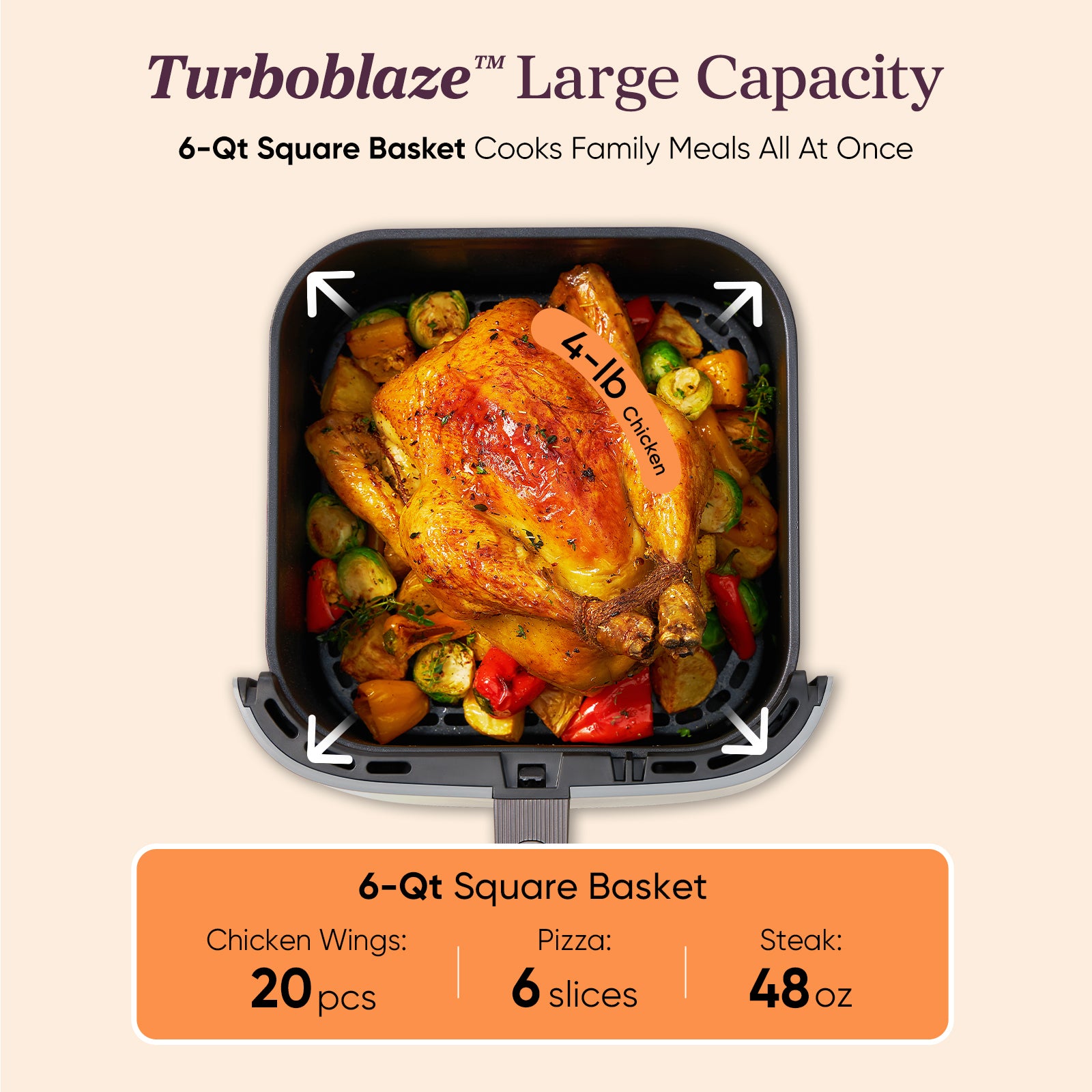TurboBlaze™ 6.0-Quart Air Fryer - Light Gray - Image 9