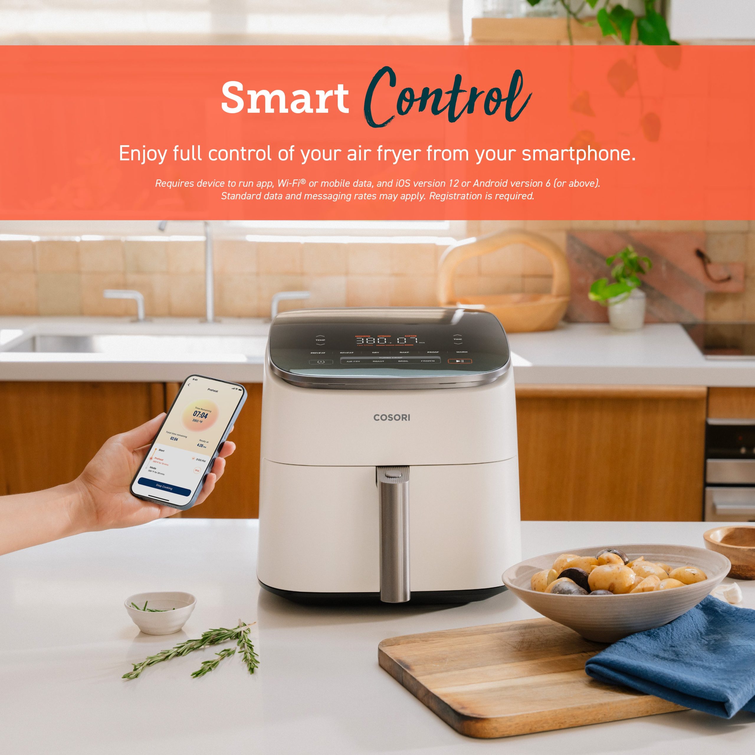 TurboBlaze™ 6.0-Quart Smart Air Fryer - Cream - Image 8