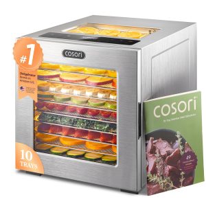 Cosori Food Dehydrator. 10 Stainless Steel Trays with 7.4 ft² Drying Space